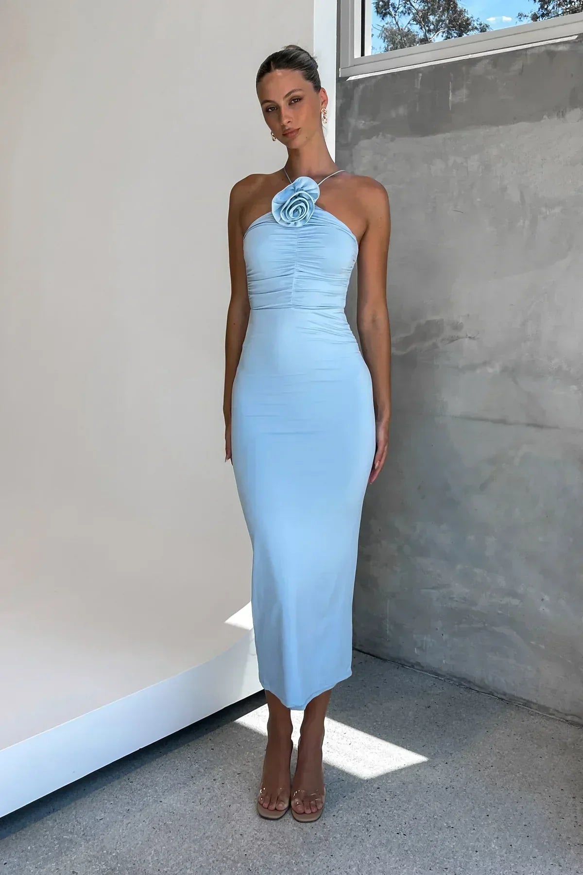 Daisy Halter Midi Elbise