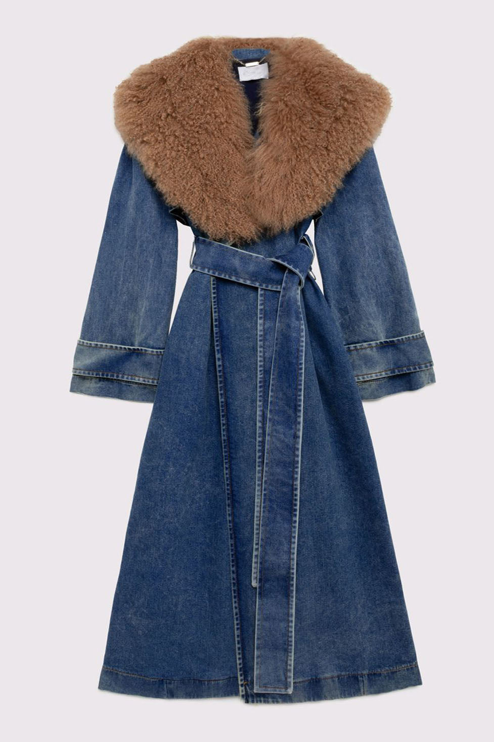 Everly Kürk Yaka Denim Mont - 5. görünüm