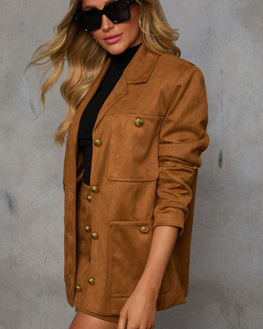 Fit Me In Oversize Suni Süet Ceket - 3. görünüm