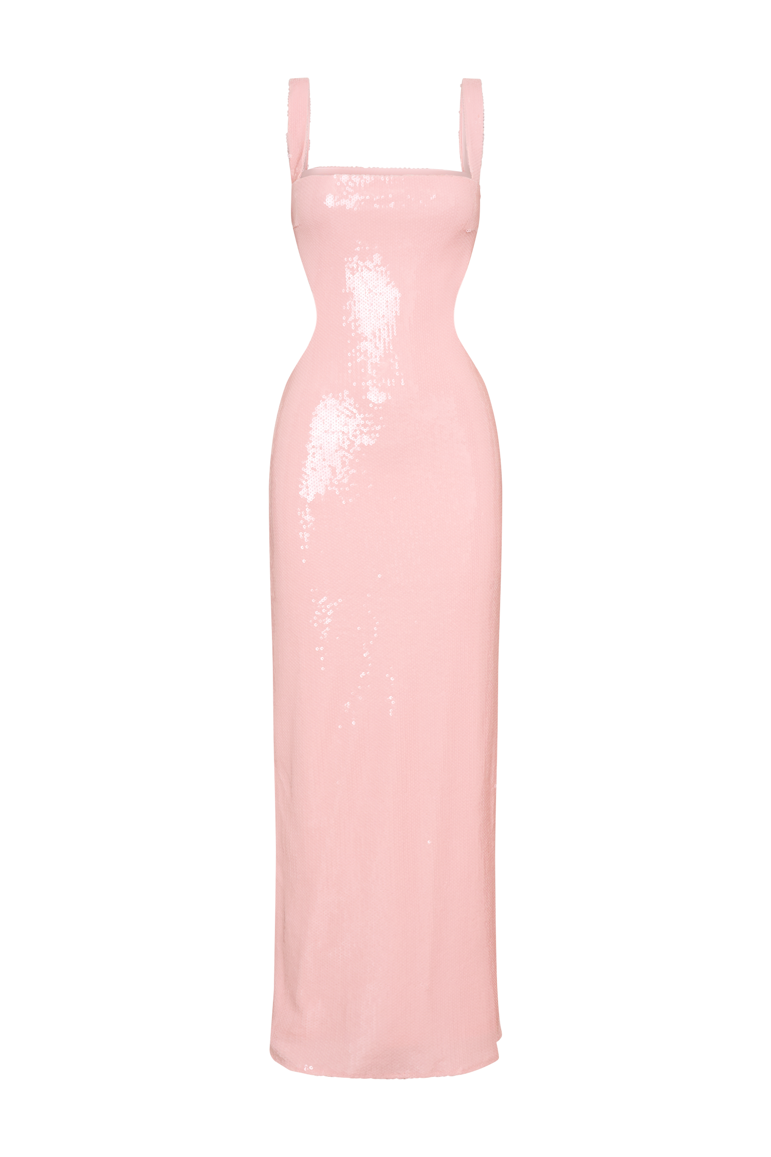 Adoria Payetli Uzun Elbise - Soluk Pembe