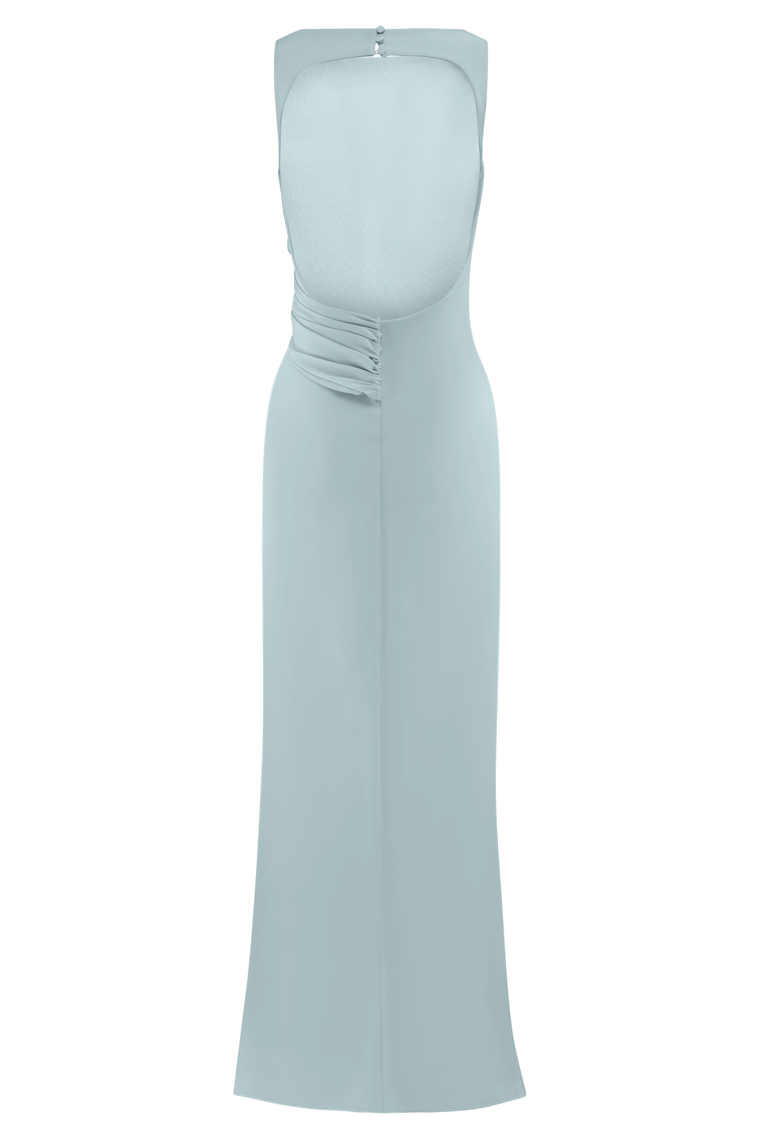 Henley Slinky Drape Maxi Elbise - Soluk Mavi