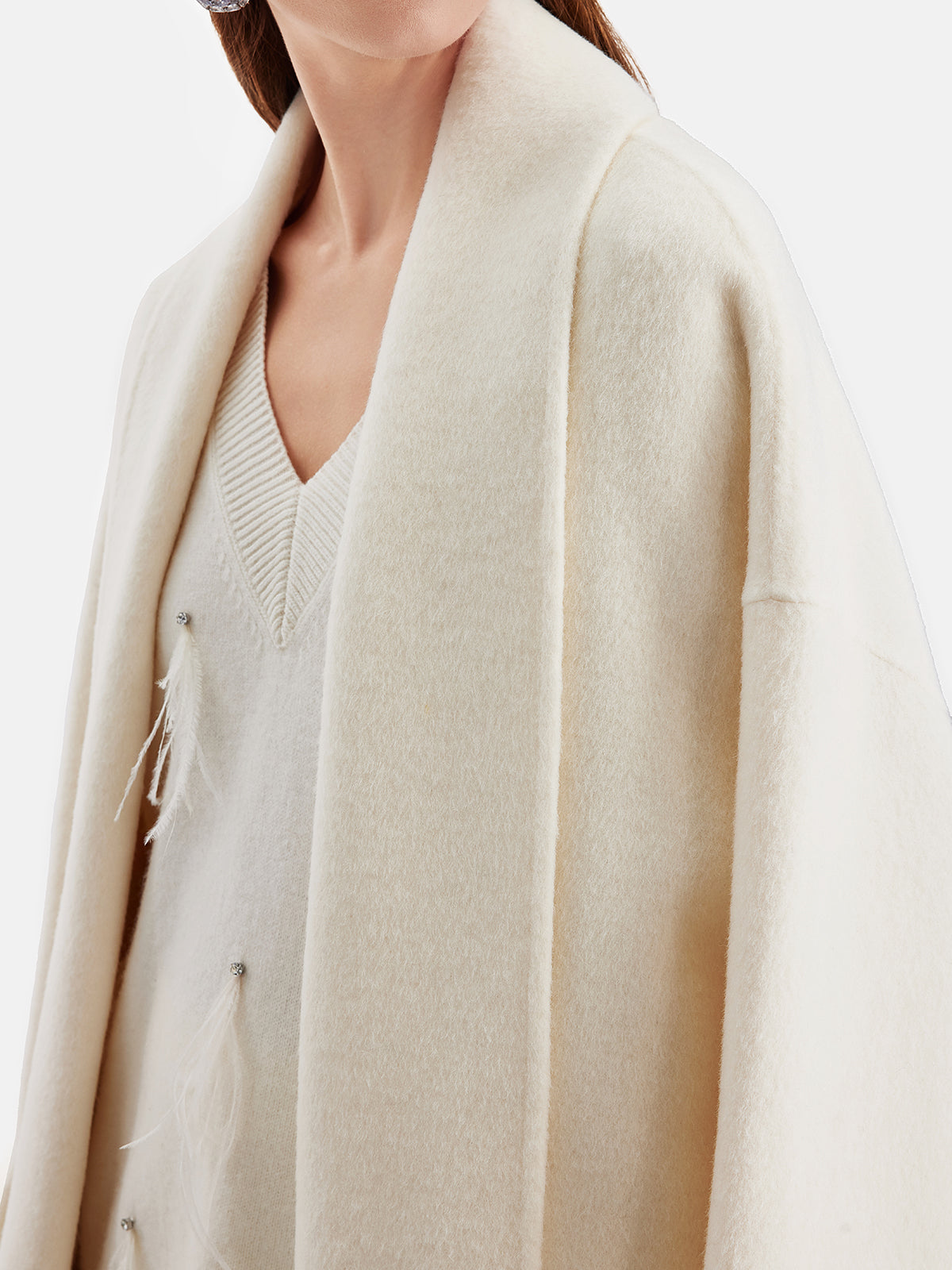 Minimalist Peluş Manşetli Ceket - 3. görünüm