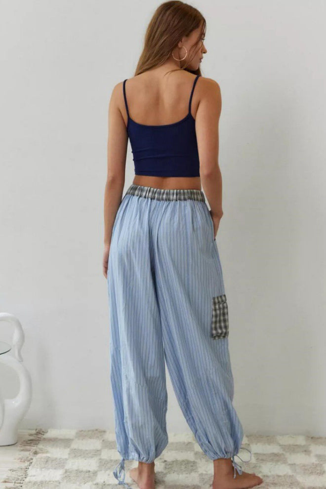 Gök Mavisi Bol Ek Parçalı Pijama Takımı - 5. görünüm