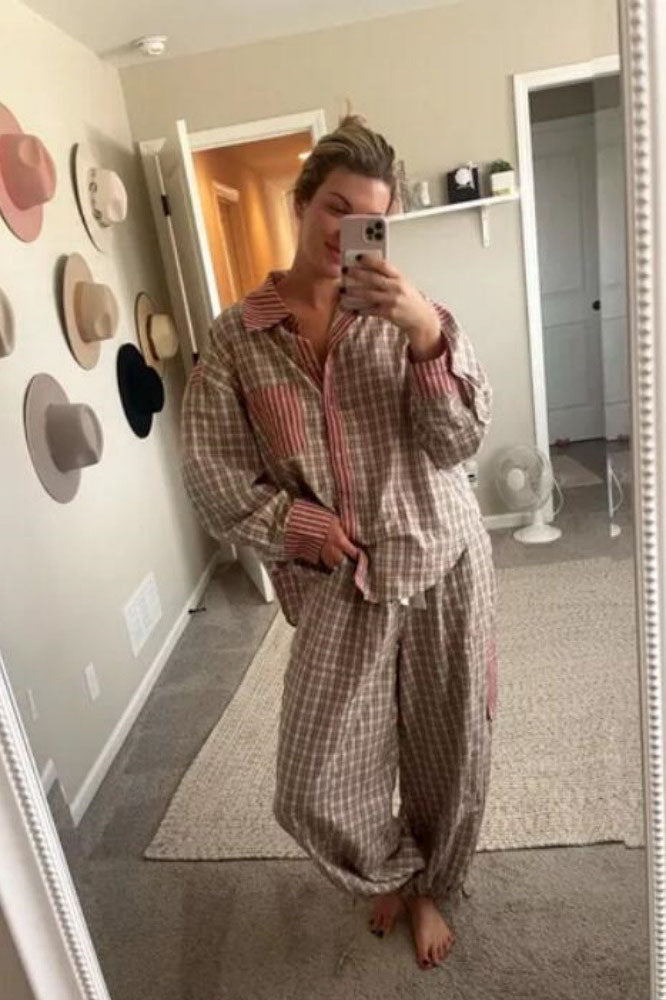 Gök Mavisi Bol Ek Parçalı Pijama Takımı - 9. görünüm