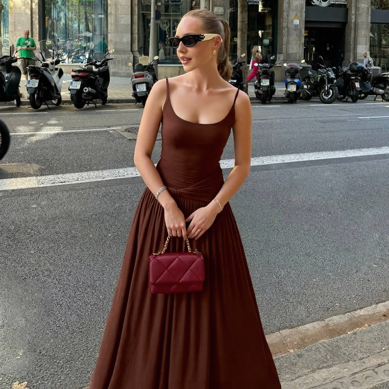 Amelie Askılı Midi Elbise
