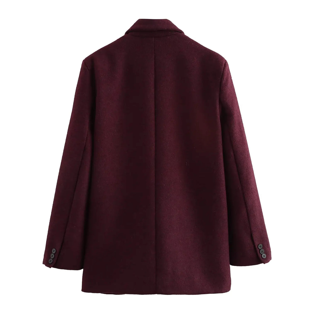 Oversize Yünlü Blazer - Bordo