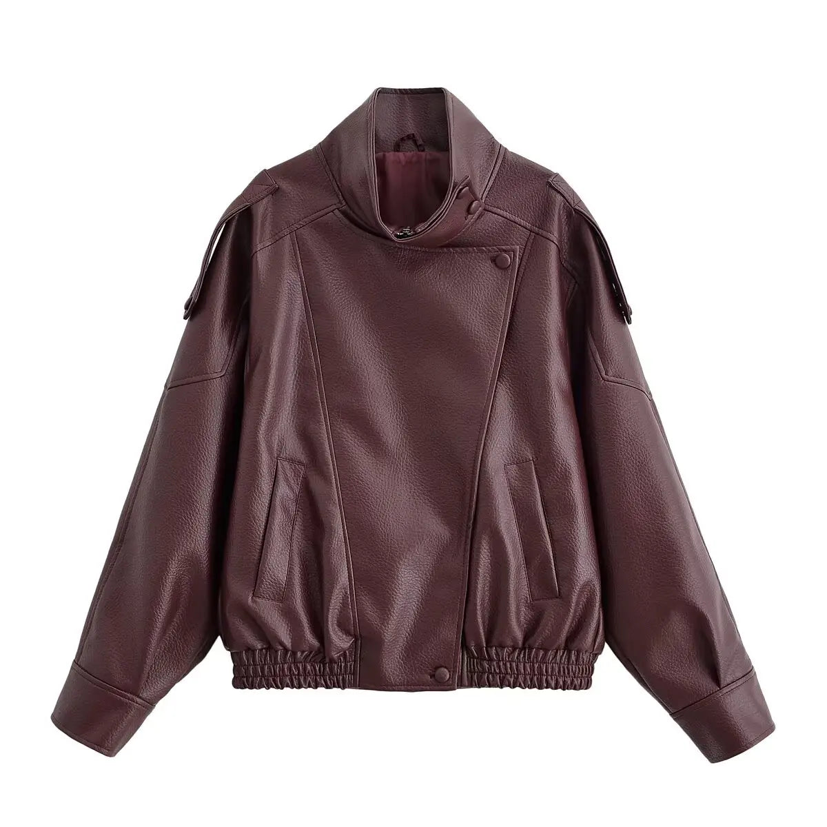 Crow Deri Ceket - Bordo
