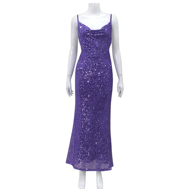 Amaranth Maxi Elbise - Mor - 6. görünüm