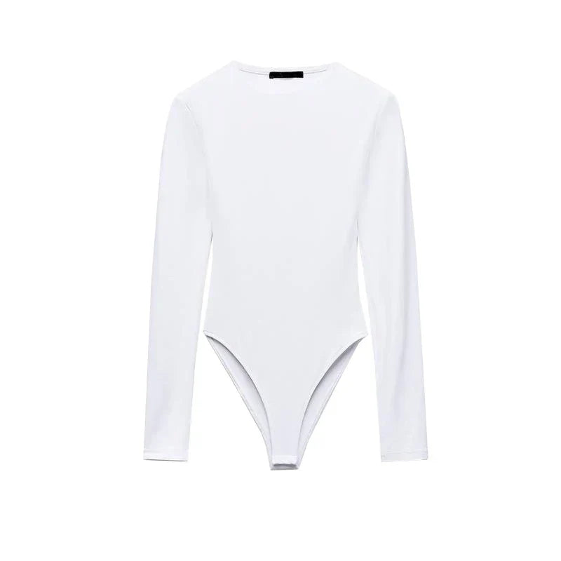 Slim Fit Bodysuit - Beyaz