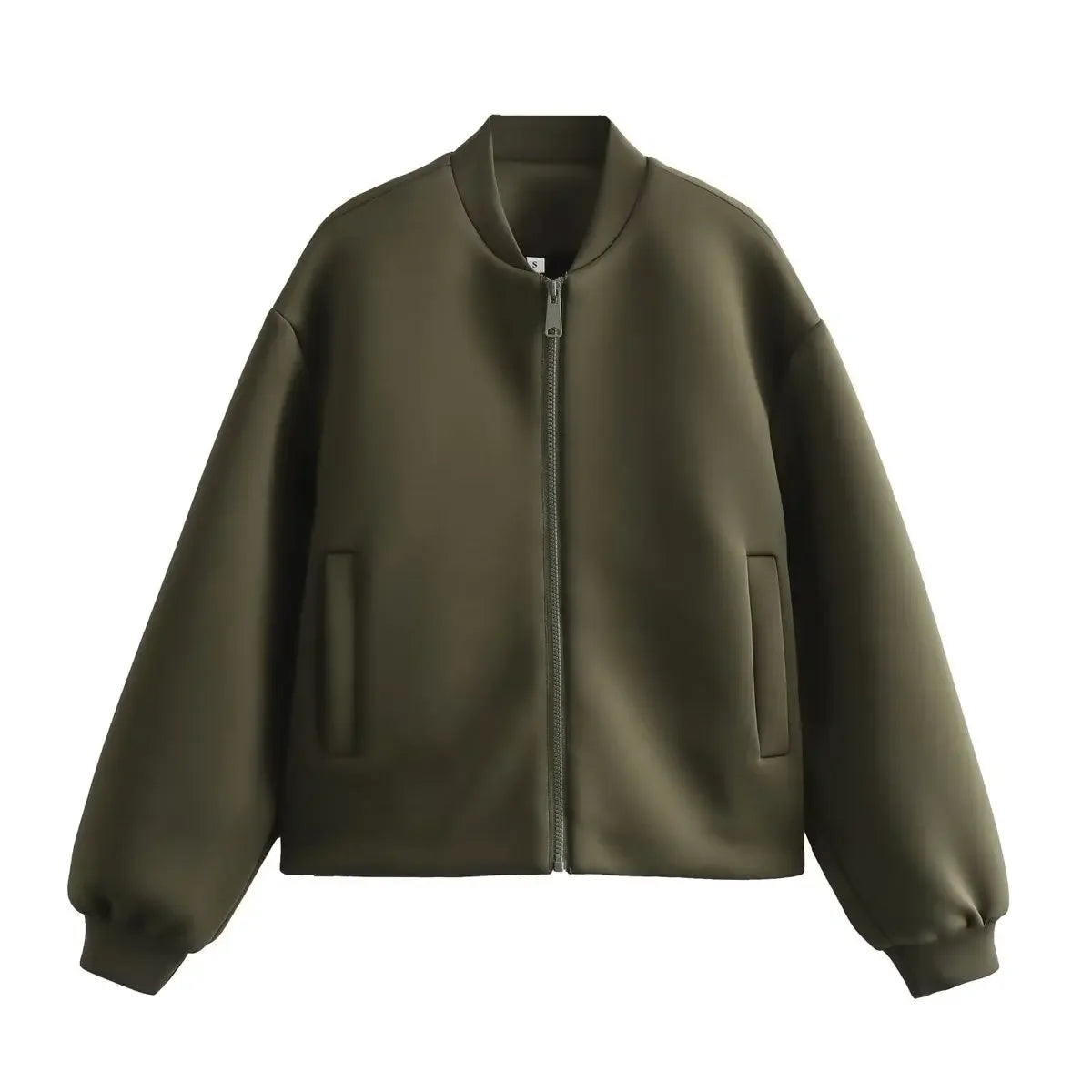 Velora Crop Ceket - Koyu Yeşil