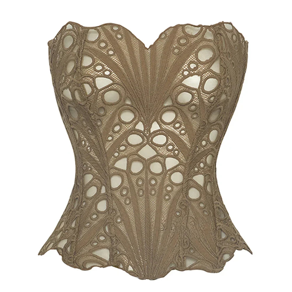 Hollow Out Corset Top - 8. görünüm