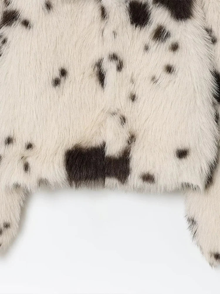 Milky Desenli Peluş Ceket - 5. görünüm