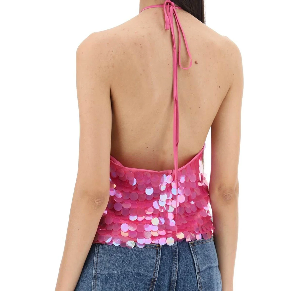 Celinne Payetli Halter Yaka Bluz - 2. görünüm