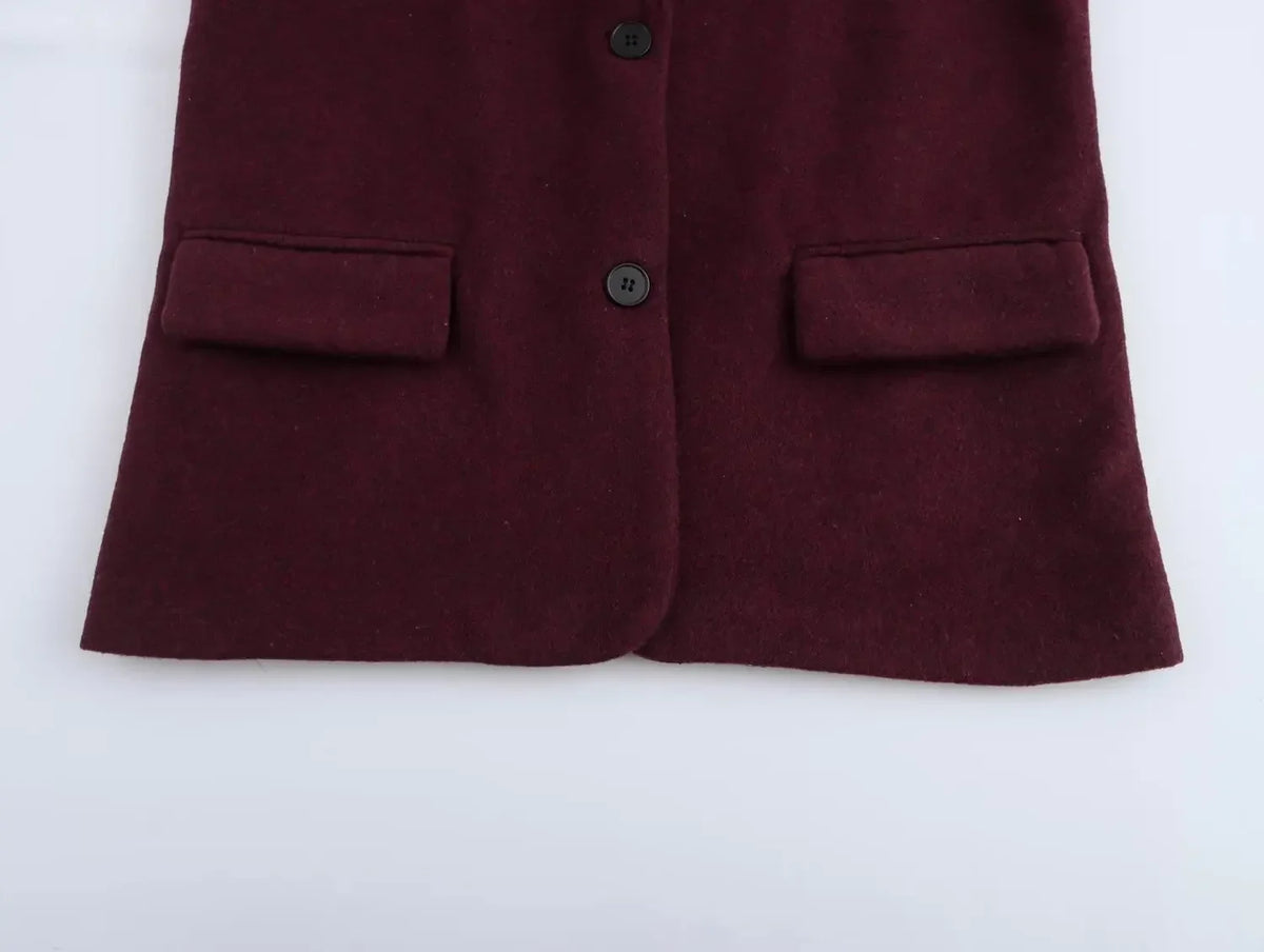 Oversize Yünlü Blazer - 6. görünüm