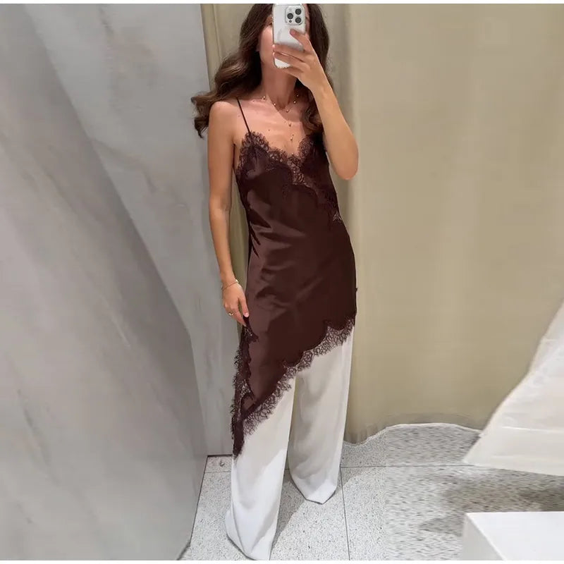 Ivy Dantel Detaylı Saten Mini Elbise - 2. görünüm