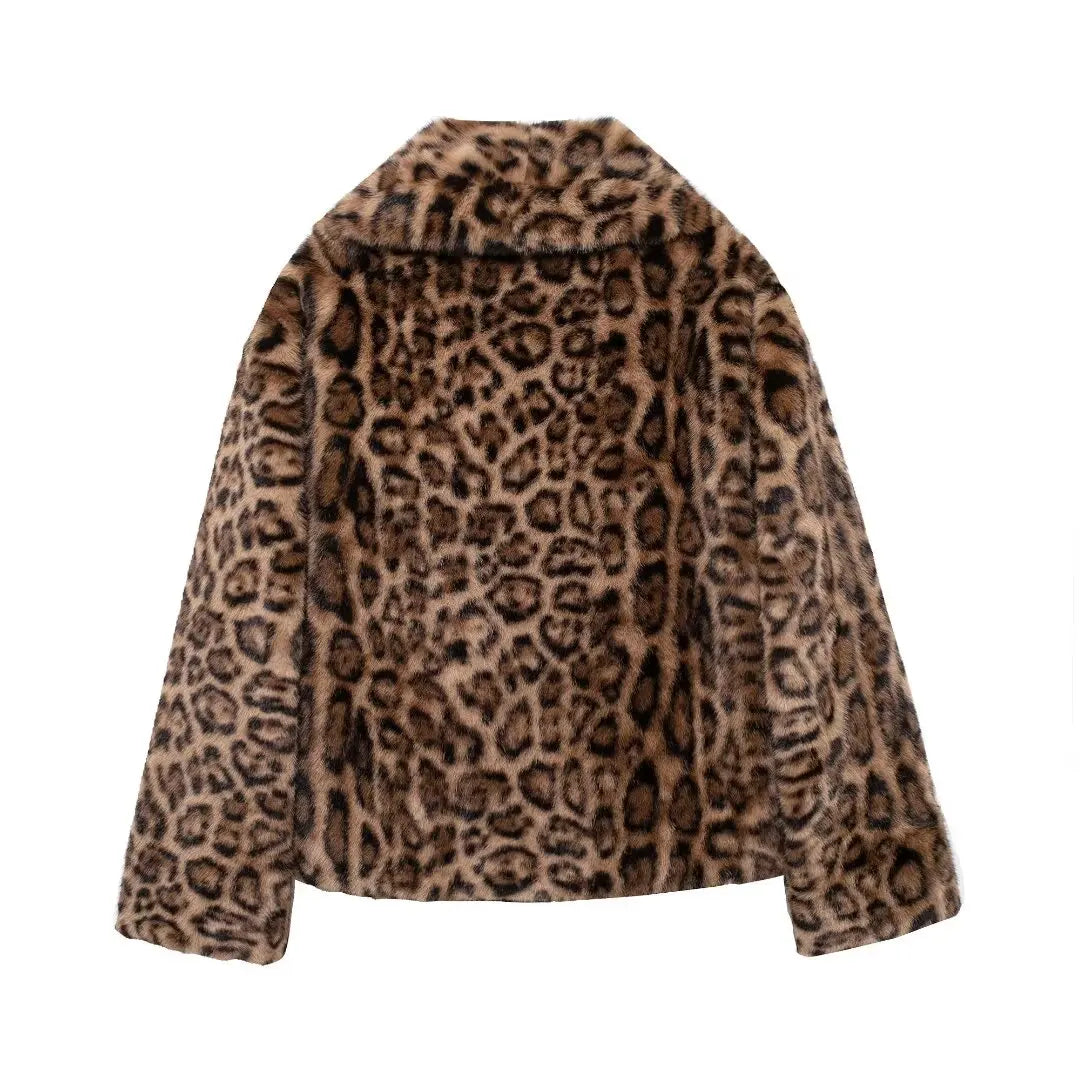 Marlow Leopar Desenli Kürk Görünümlü Mont - 2. görünüm