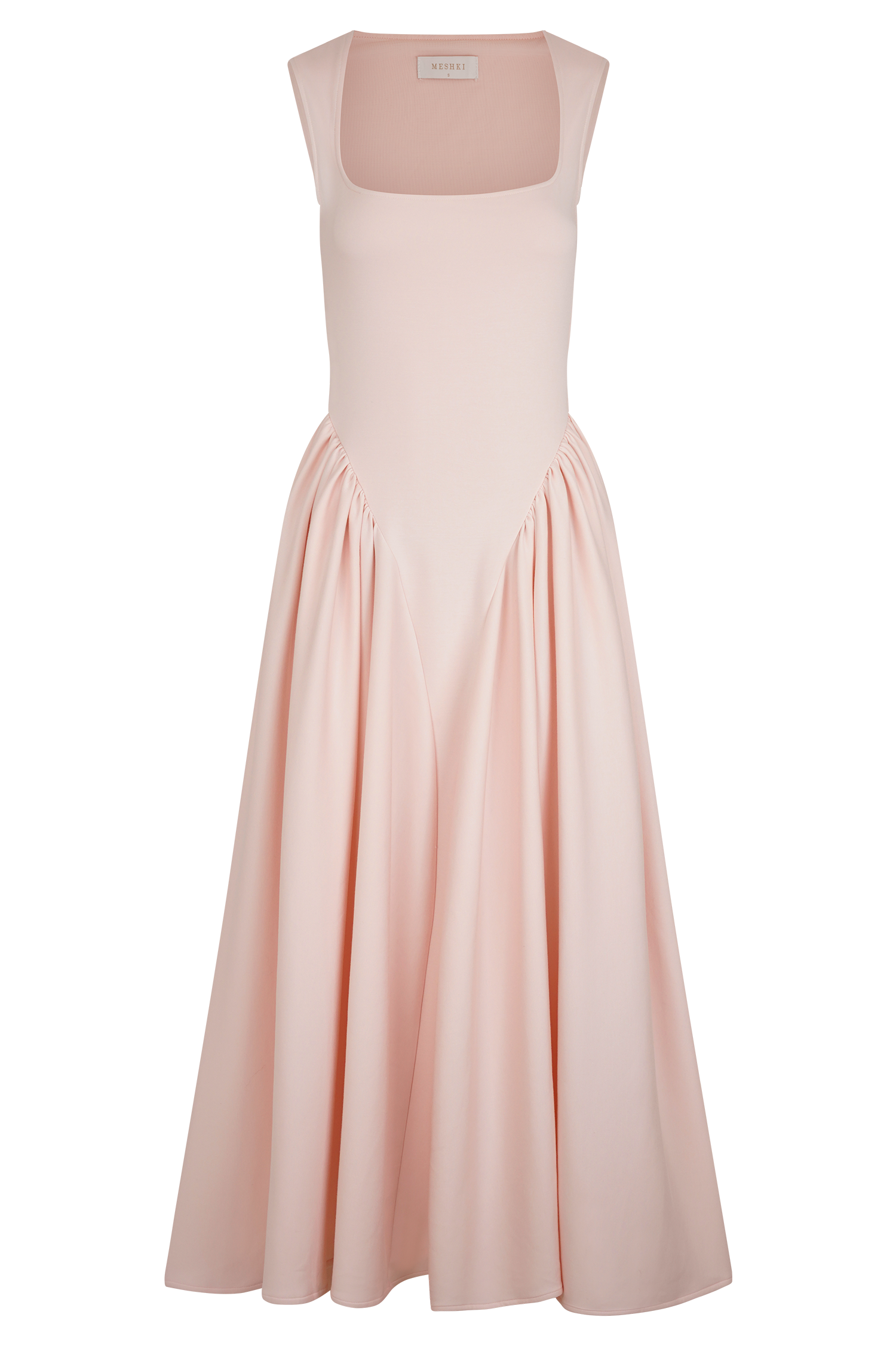 Sharon Scuba Jersey Midi Elbise - Bale Pembesi