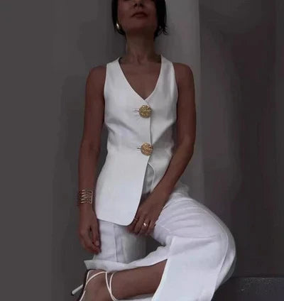 Claudia Eski Para Seti Takım - Beyaz