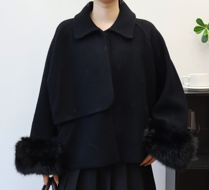 Melina Kürklü Ceket - Siyah