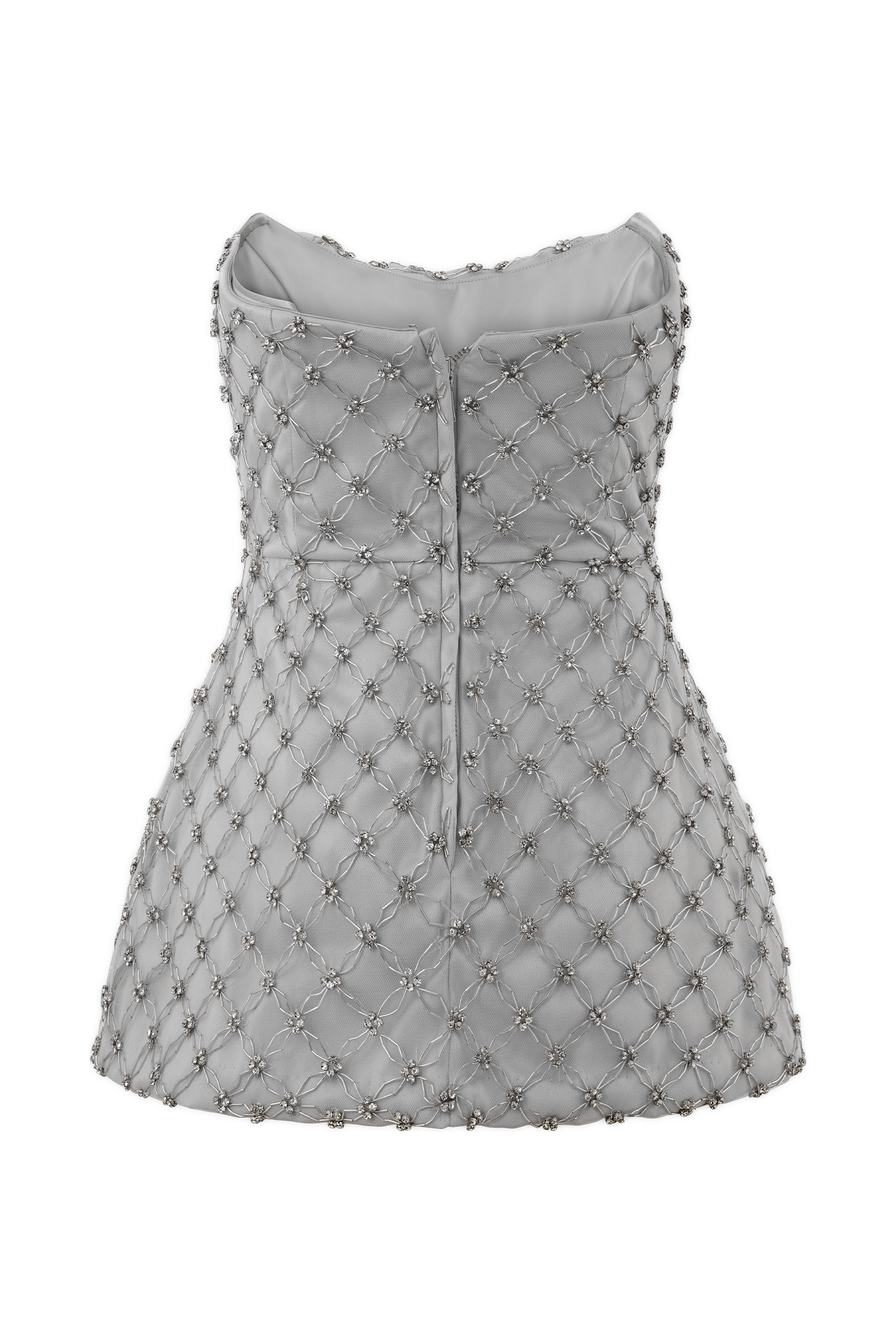 Zuri El Boncuklu Peplum Korse - Gümüş