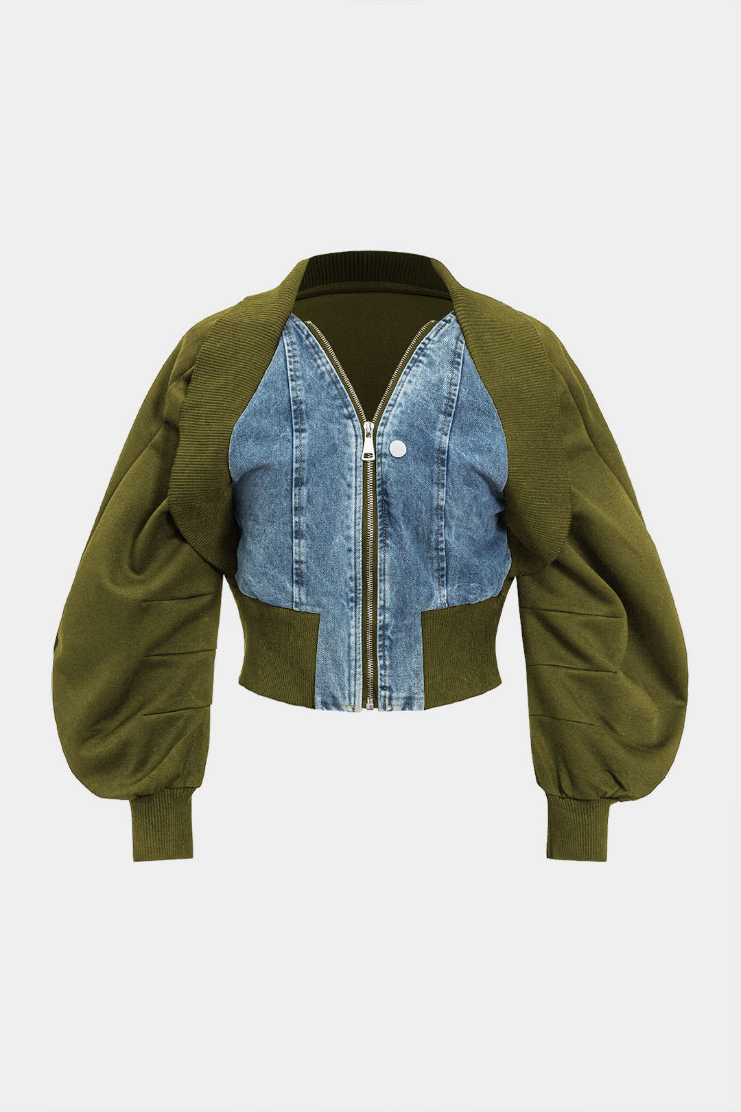 Zipper Ceket - Zeytin Yeşili