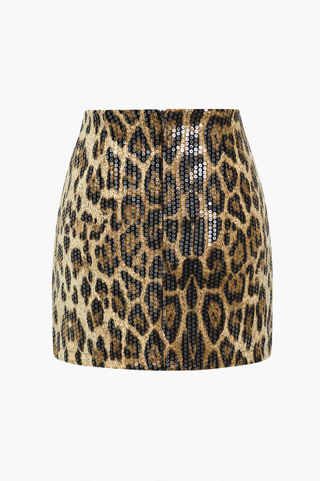 Payet Leopar Desenli Mini Etek - 2. görünüm