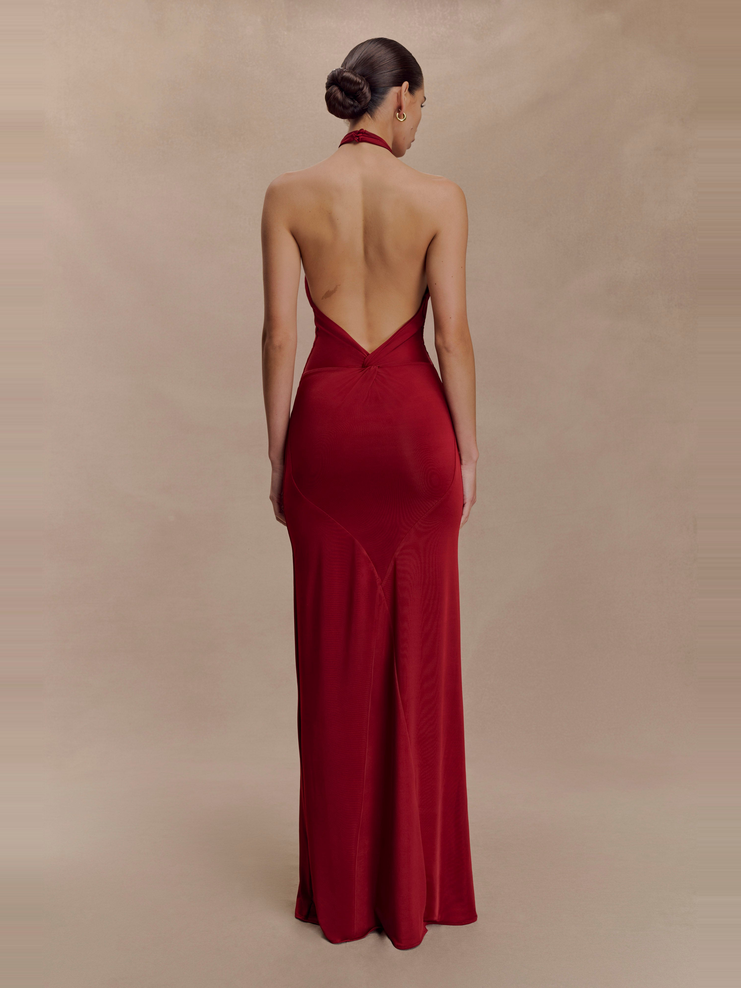 Elyna Halter Yaka Maksi Elbise