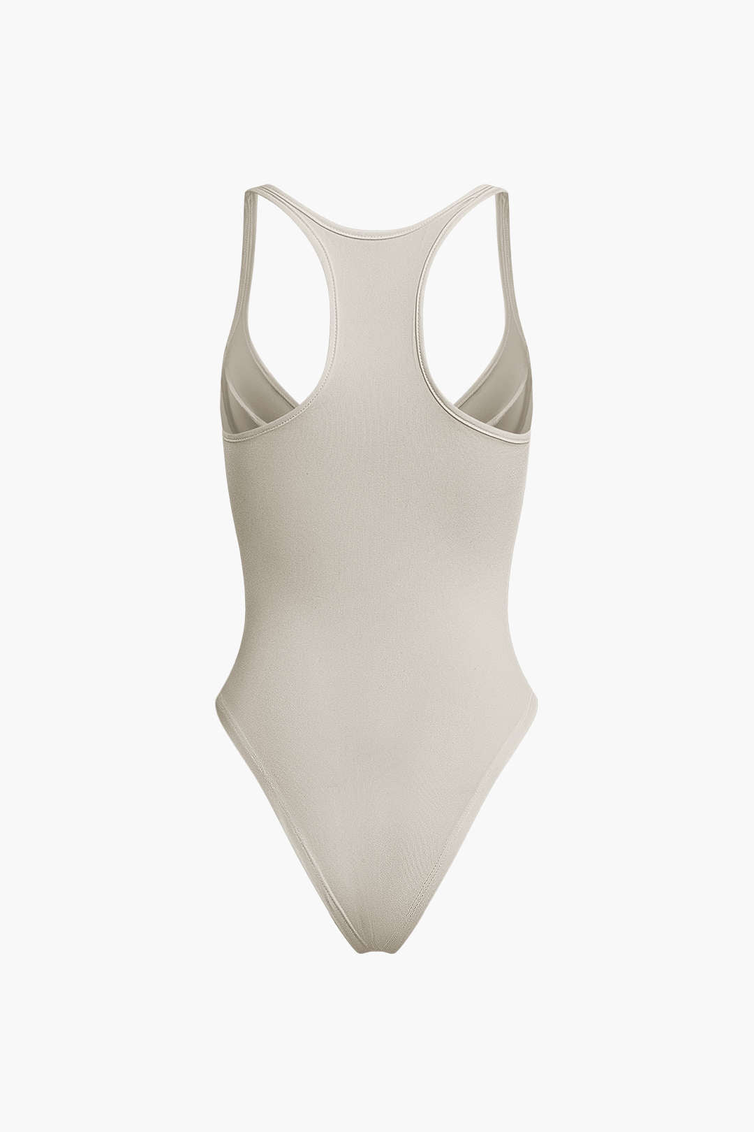 Düz Renk Derin V Yaka Bustiyer Bodysuit - 26. görünüm