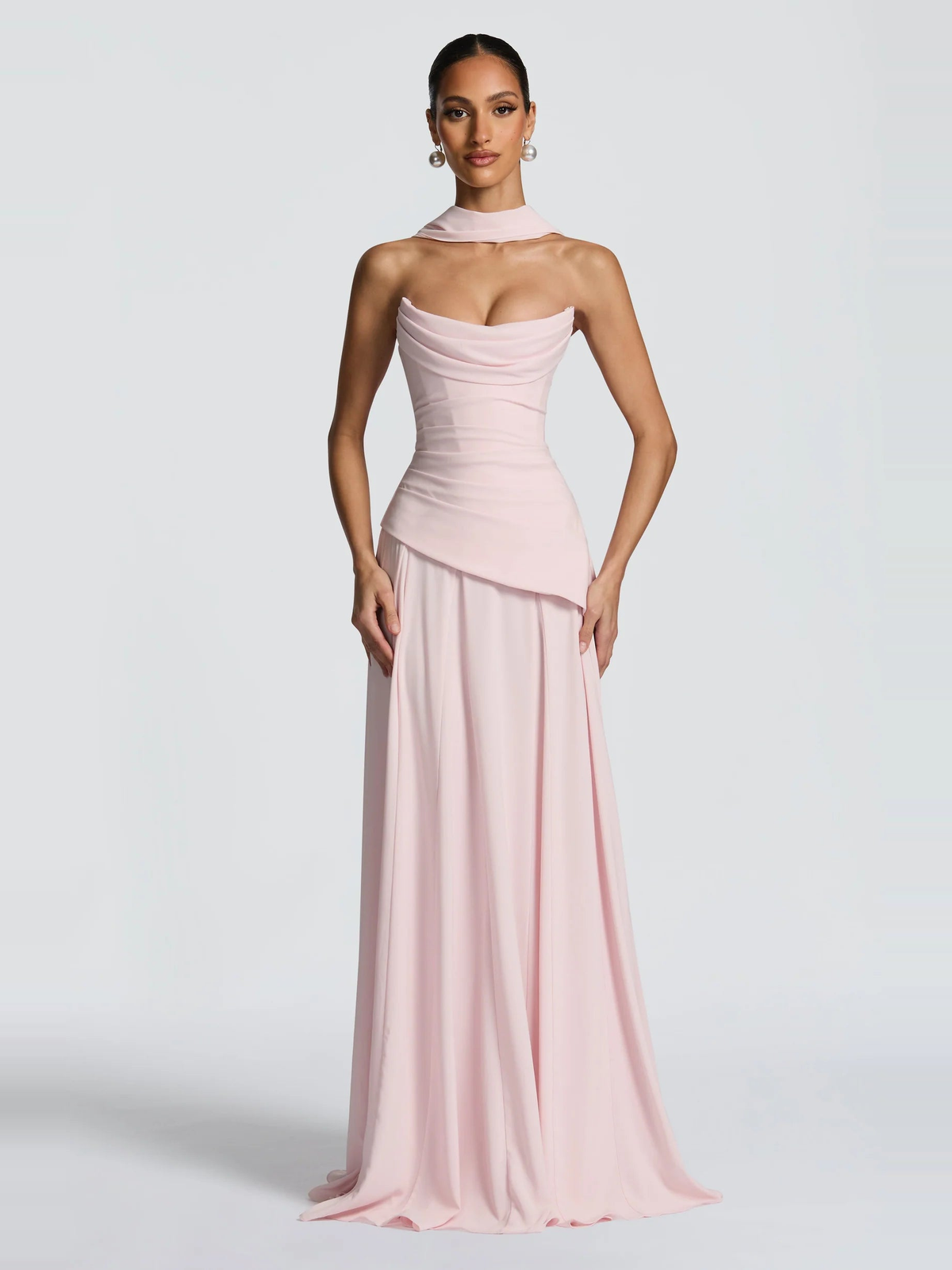 Halter Yaka Maxi Abiye Elbise - 2. görünüm