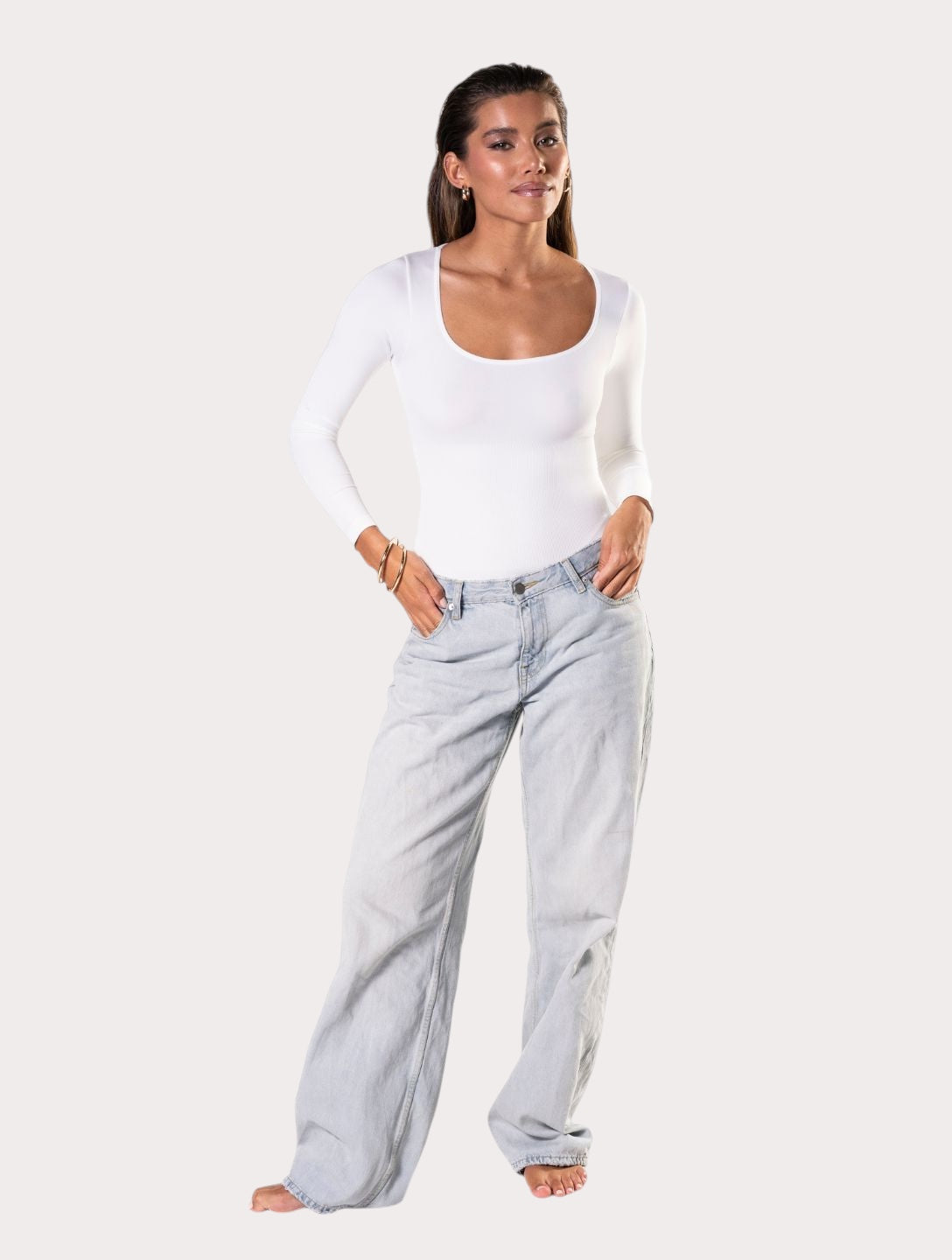 Shapewear İnceltici Bodysuit - Beyaz
