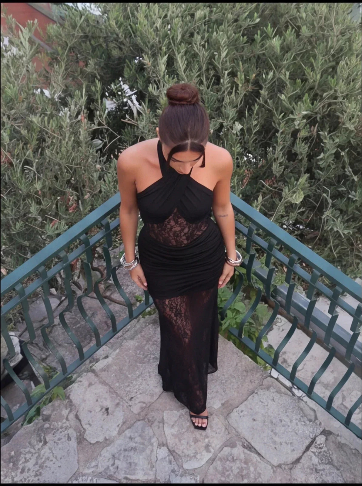 Dantel Detaylı Maxi Dress