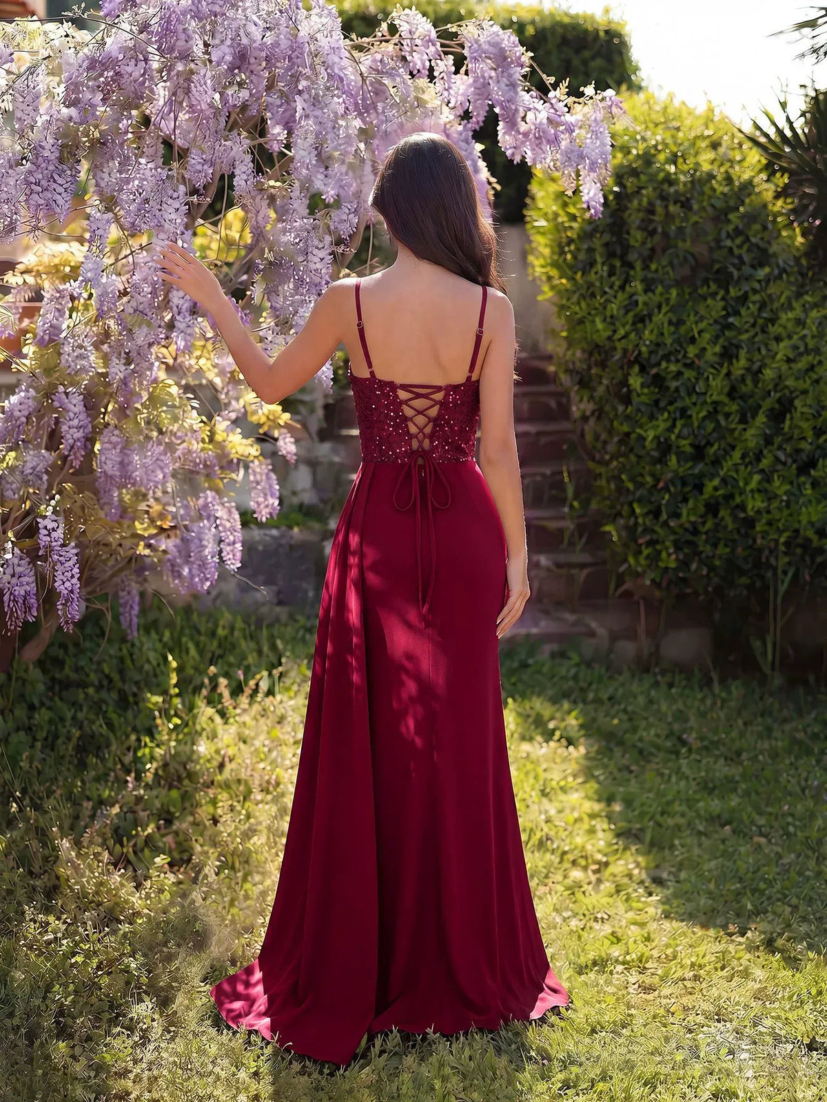 Zelda Maxi Elbise - Şarap Kırmızısı