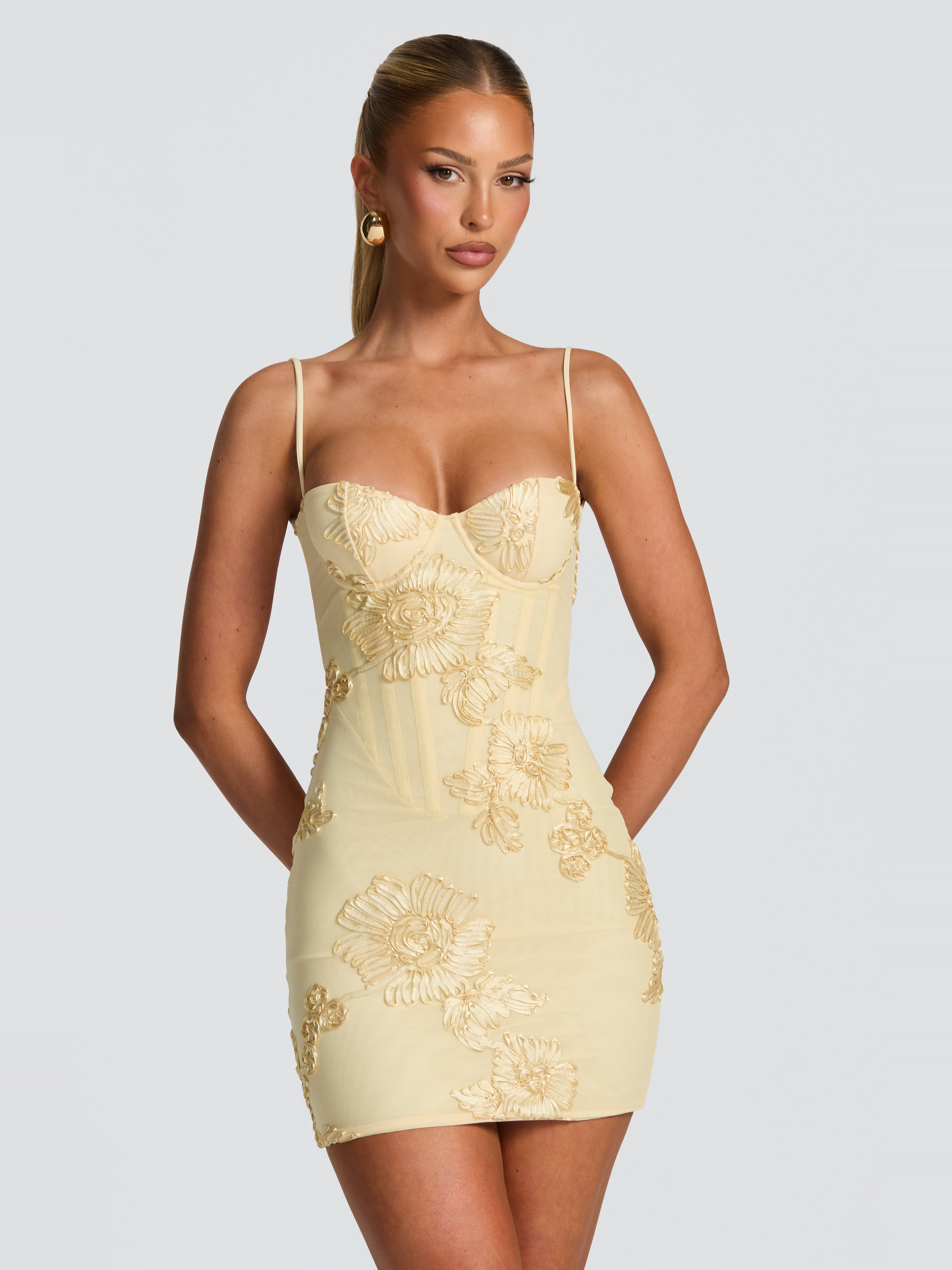 Elan Mini Elbise- Sarı