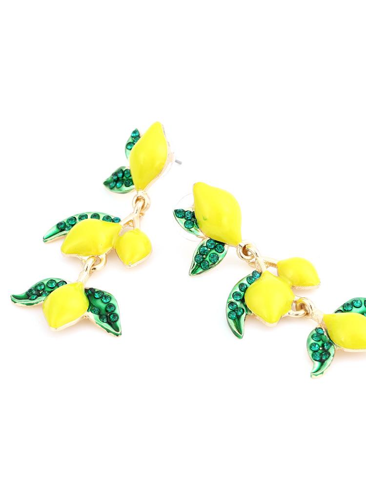 Limon Ağacı Pırlanta Damla Küpe - 3. görünüm