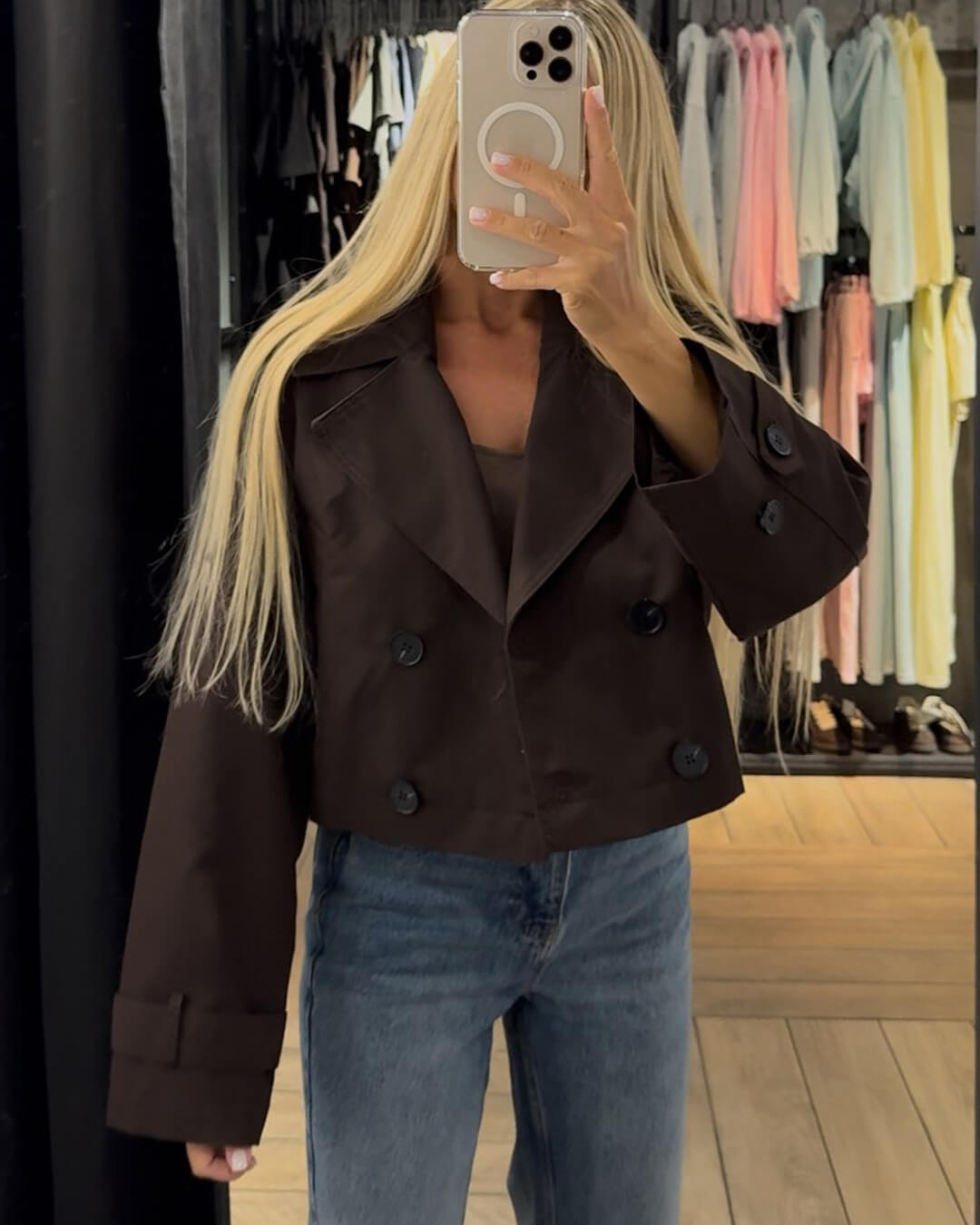 Janice Kısa Trençkot - 7. görünüm