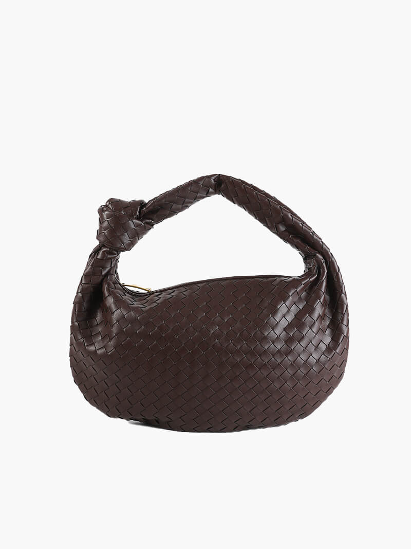 Woven Orta Boy Vegan Deri Çanta - 5. görünüm