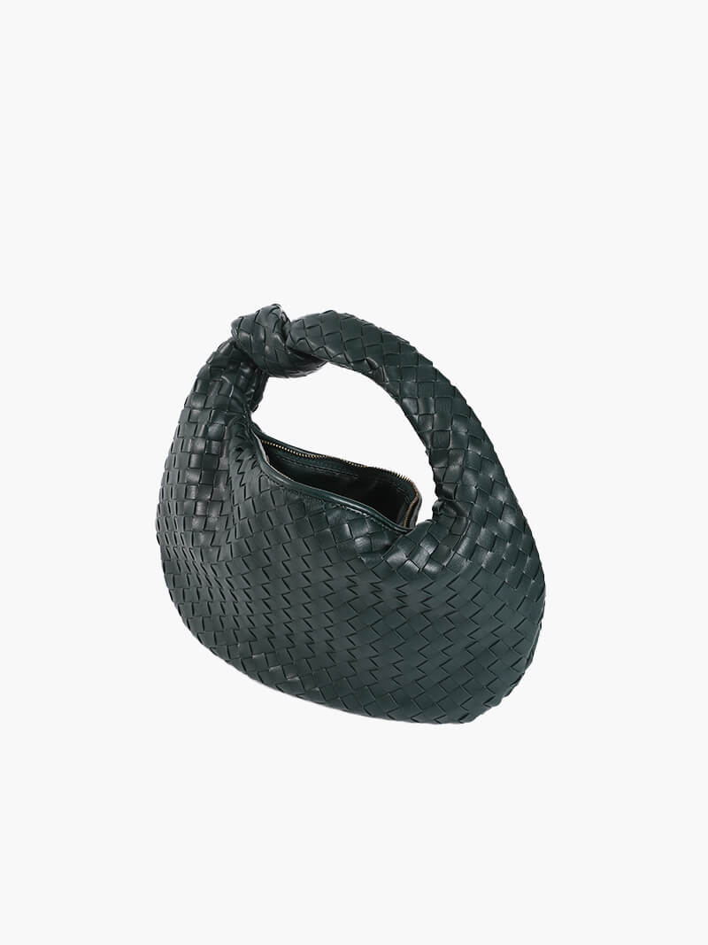 Woven Orta Boy Vegan Deri Çanta - 10. görünüm