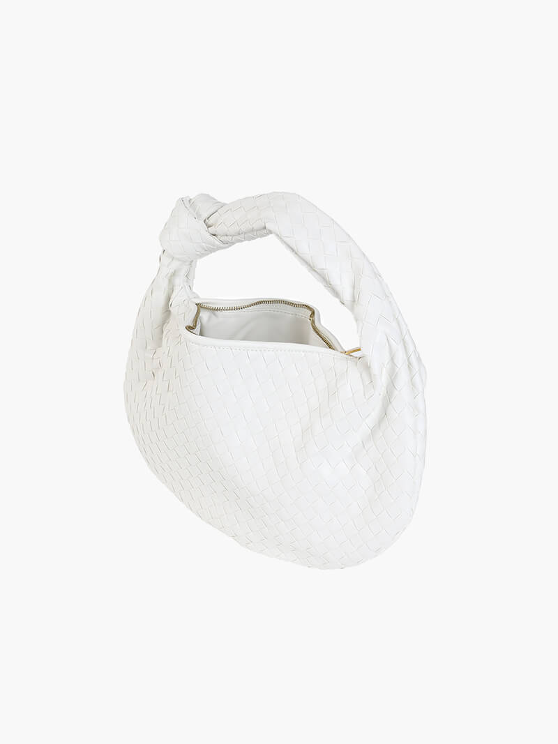 Woven Orta Boy Vegan Deri Çanta - 4. görünüm